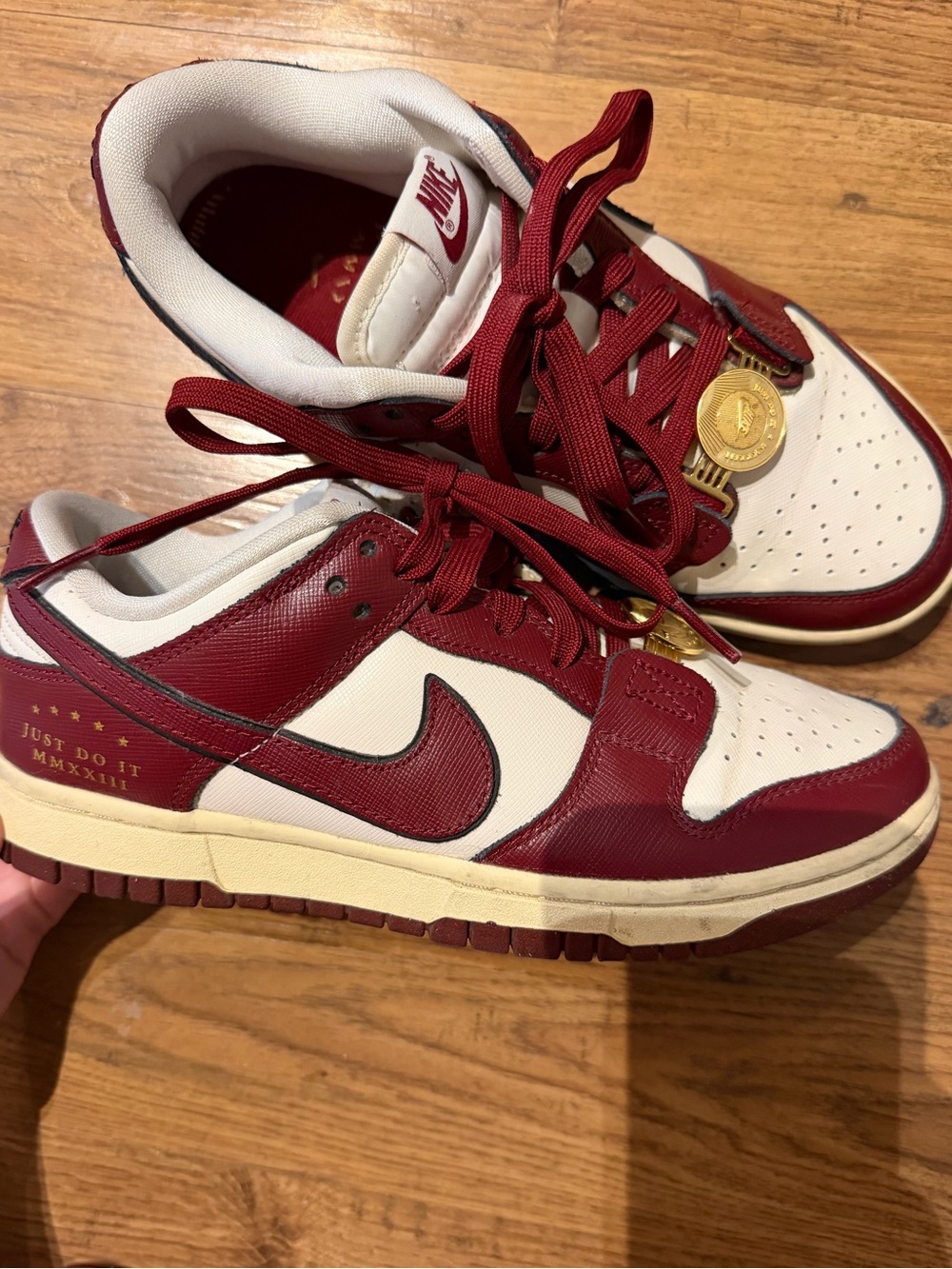 Nike Women’s Dunk Low Maroon & Cream with Gold Accents